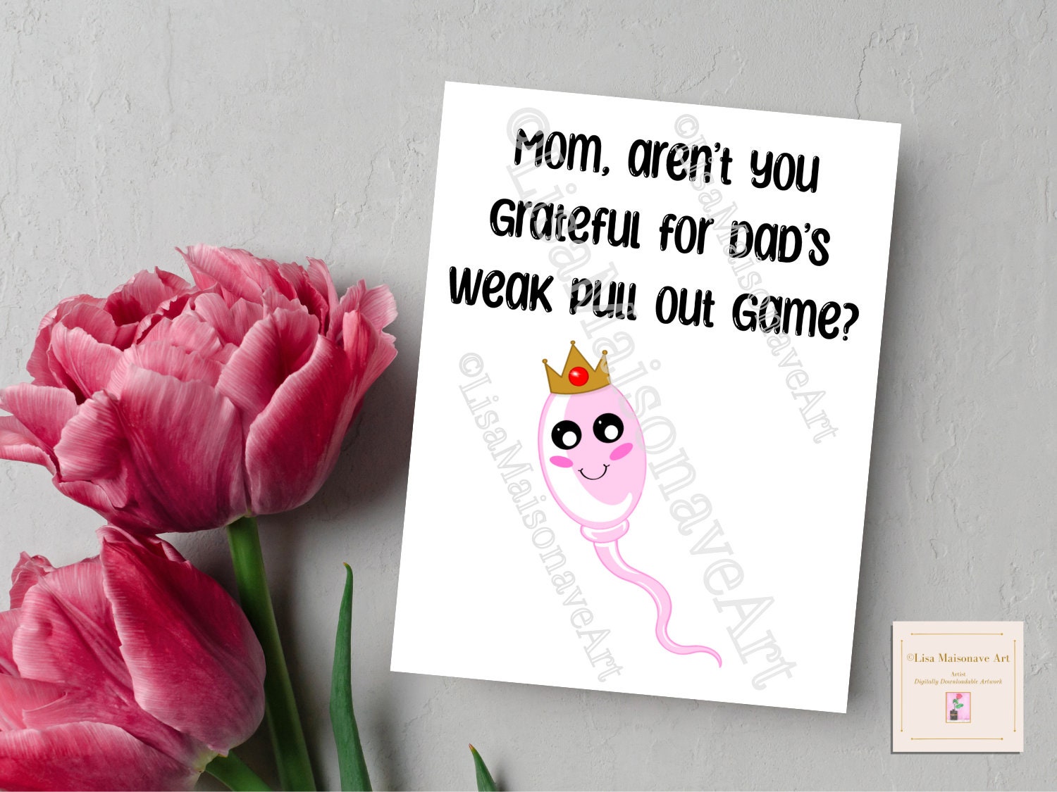 Printable Mother's Day Card, INSTANT DOWNLOAD, Adult Humor Mother's Day ...