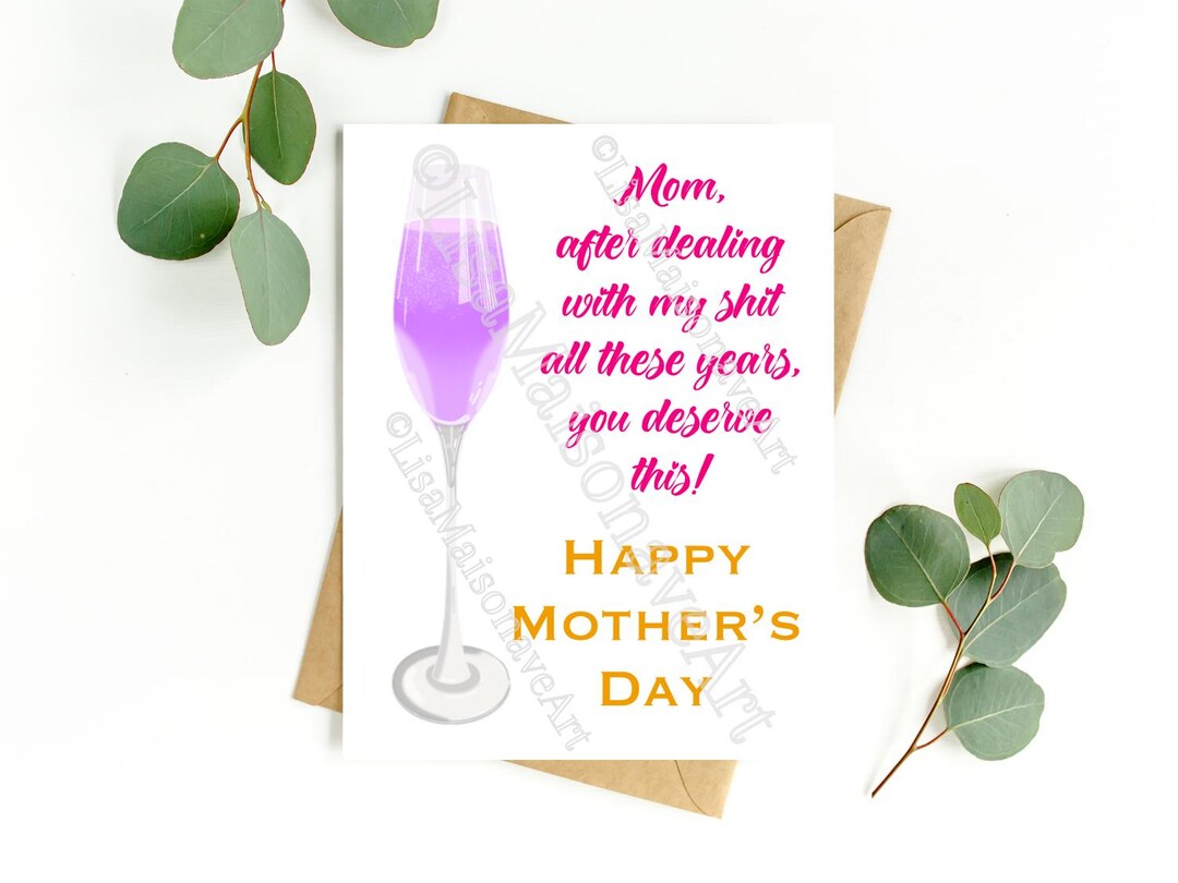 Printable Mother's Day Card, INSTANT DOWNLOAD, Sassy Mother's Day Card ...