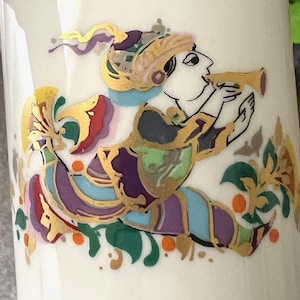 Rosenthal vase, Bjorn Wiinblad duo vase, porcelain vase with Concerta Oriental music design by Danish artist Bjorn Wiinblad, small vase