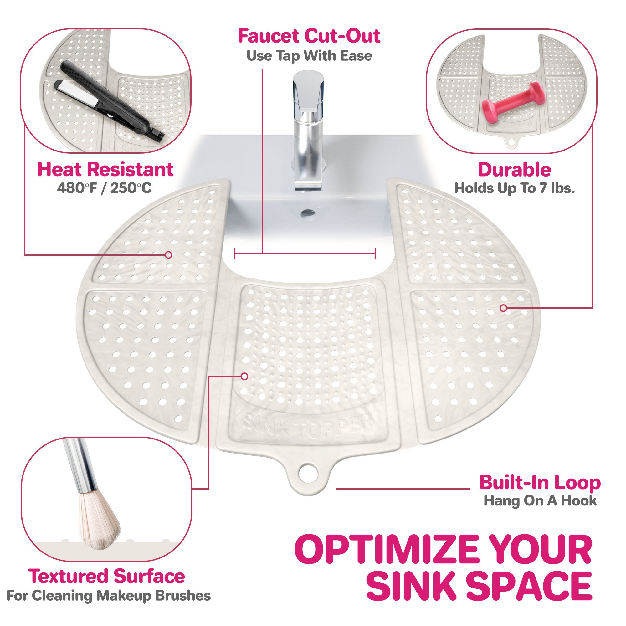 New Multifunctional Collapsible Sink Cover Silicone Sink Makeup