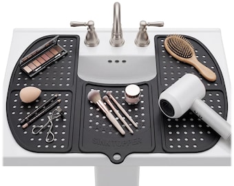 Bathroom Sink Cover for Counter Space, Foldable Silicone Sink Topper, Heat-Resistant Makeup Mat – Large Size