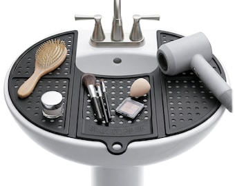 Bathroom Sink Cover for Counter Space, Foldable Silicone Sink Topper, Heat-Resistant Makeup Mat – Standard Size