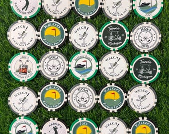 Custom Golf Ball Marker Poker Chip: Groomsmen Gift, Bachelor Party Favors
