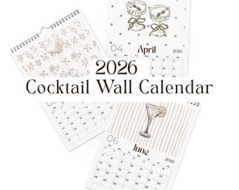 Martini Wall Calendar 2026 Neutral Colors