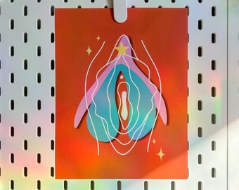 Arte mural de clítoris y vulva