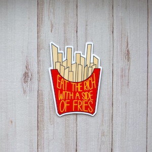 eat the rich die cut sticker