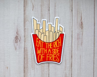 eat the rich die cut sticker