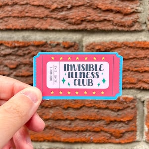 invisible illness club die cut sticker