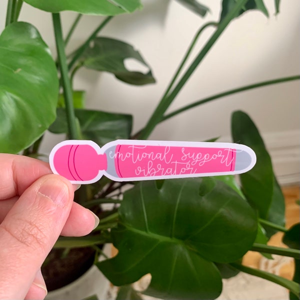 emotional support vibrator die cut sticker