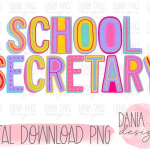 school secretary, sublimation, digital design, png