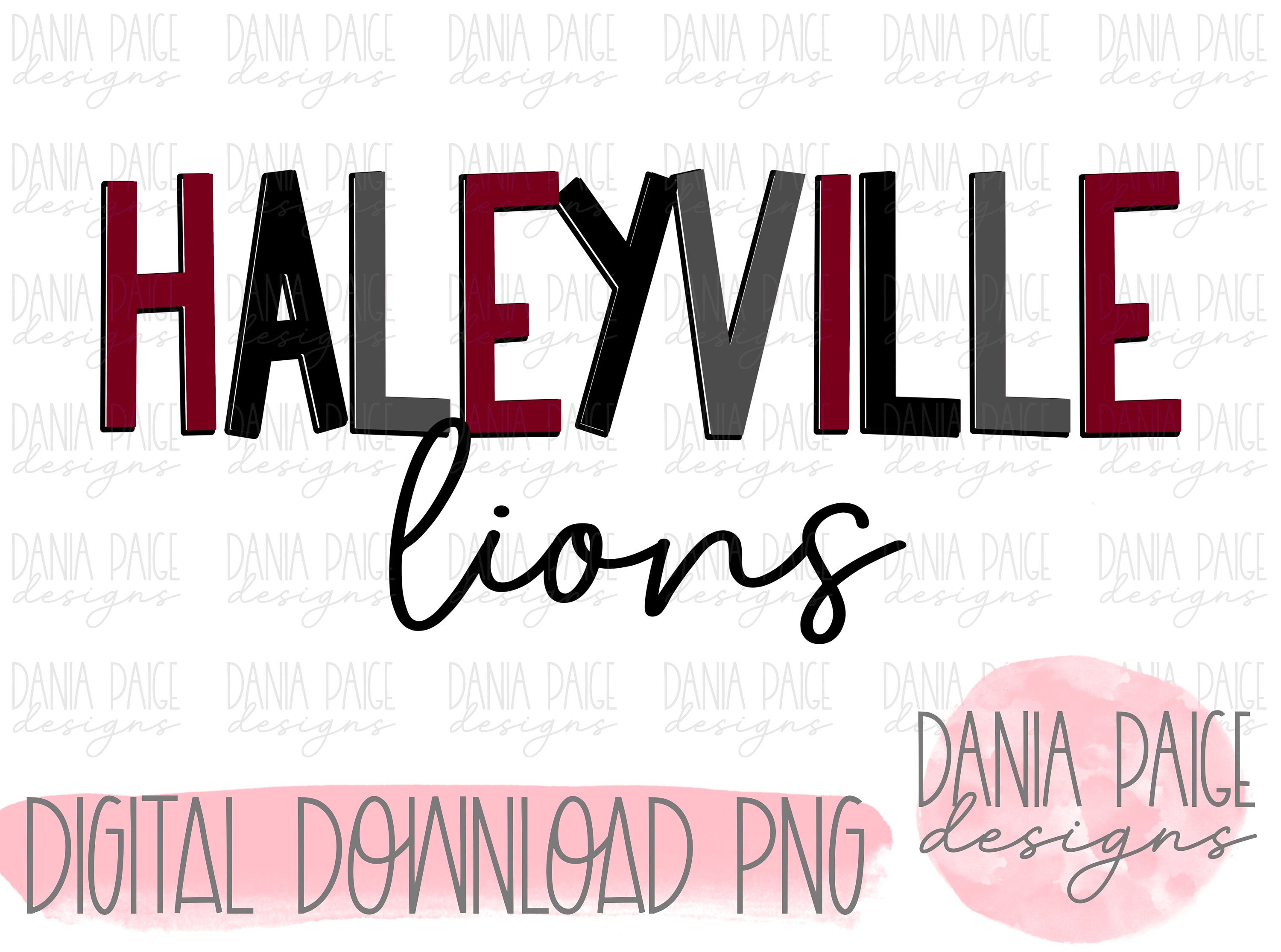 Haleyville Lions Hand Lettered Mascot Sublimation Etsy
