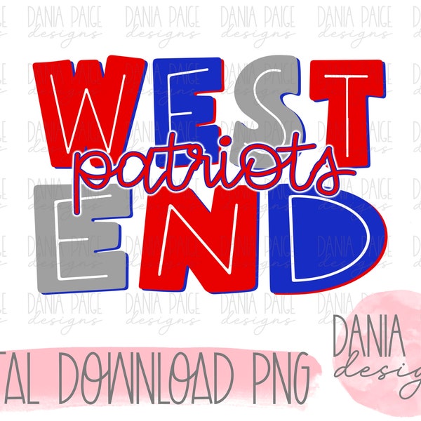 west end patriots, sublimation, digital design, png