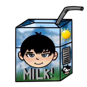 Anime boy milk magnetic bookmark| anime boy sticker