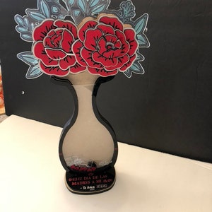 Flowers for her, Perfect gift for your loved one. Wood and Acrylic gift made to order.