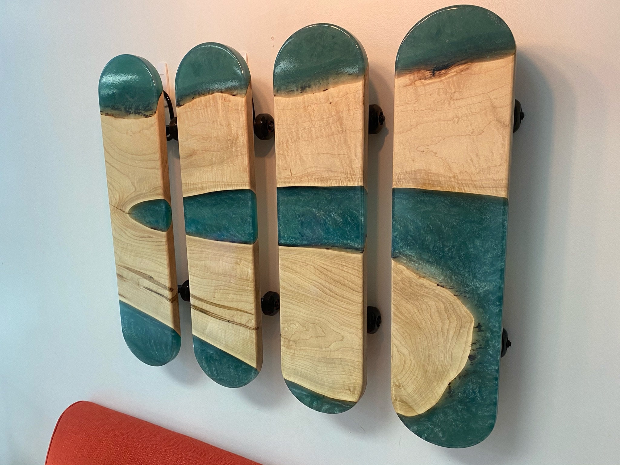 Skateboard Wall Art Wild Resin and Wood Skateboard Artwork Etsy