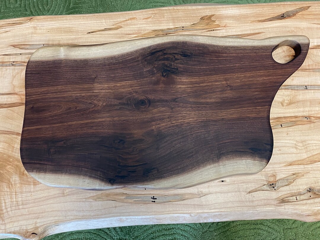 Live Edge Wood Cutting Board Stunning Live Edge Black Walnut Etsy
