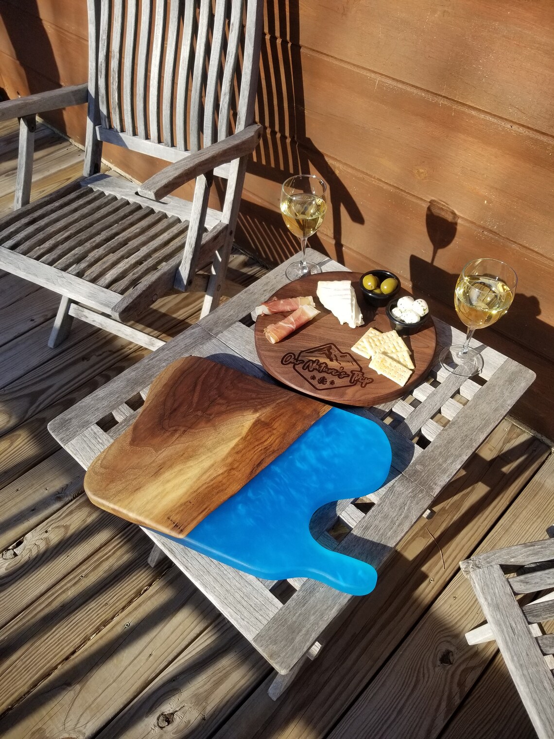 Wood and Resin Serving Platter Stunning Live Edge Black Etsy