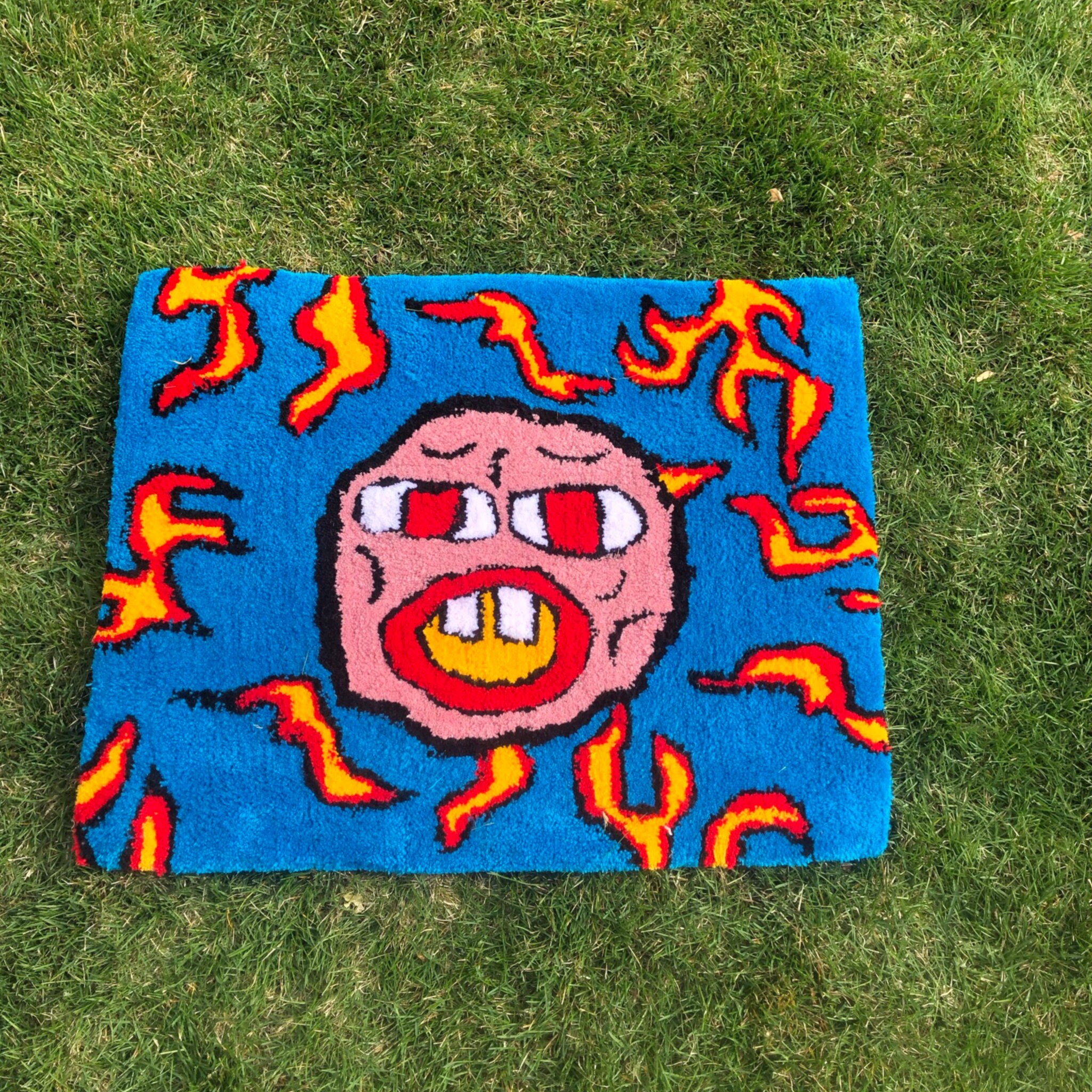 Handmade tufted Cherry bomb head rug Tyler the creator cherry Etsy