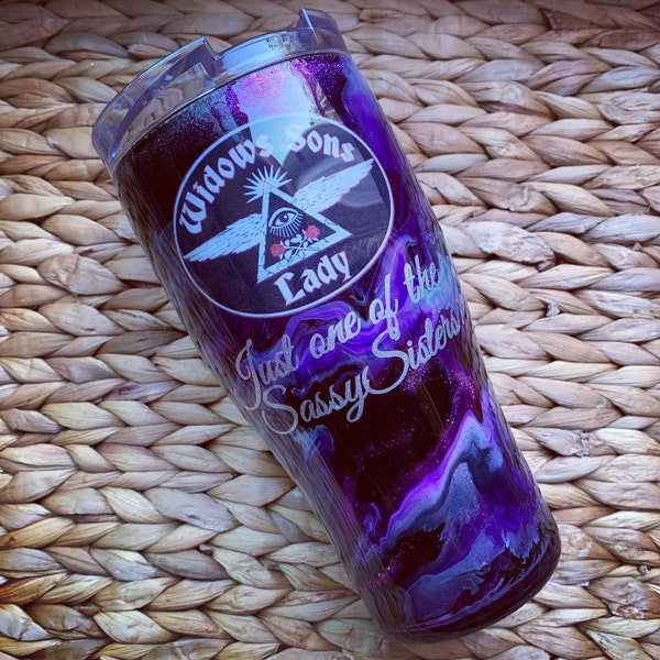 Widows Sons Purple Tumbler YOU CHOOSE ONE size and any colors, Watercolor Tumbler, Alcohol Ink - Customize Your Own or Choose Mine!