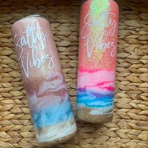 BEACH GLITTER TUMBLERS: Choose One, Your Design Or Mine–Teacher Gift, Bridal/Bachelorette Party, Gifts for Her, Wedding