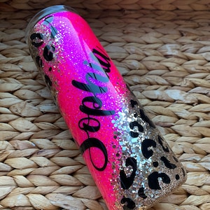 LEOPARD Cheetah GLITTER TUMBLERS: Choose One, Your Design Or Mine–Use for Teacher Gift, Bridal/Bachelorette Party, Gift for Her