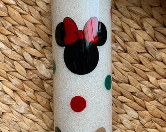 Minnie Mouse Glitter Tumbler: Custom Bridal Party Gift