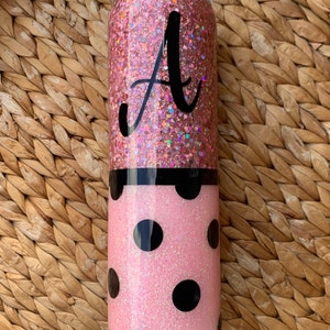 Polka Dot GLITTER TUMBLERS: Choose One, Your Design Or Mine–Use for Teacher Gift, Bridal/Bachelorette Party, Gifts For Her, Wedding