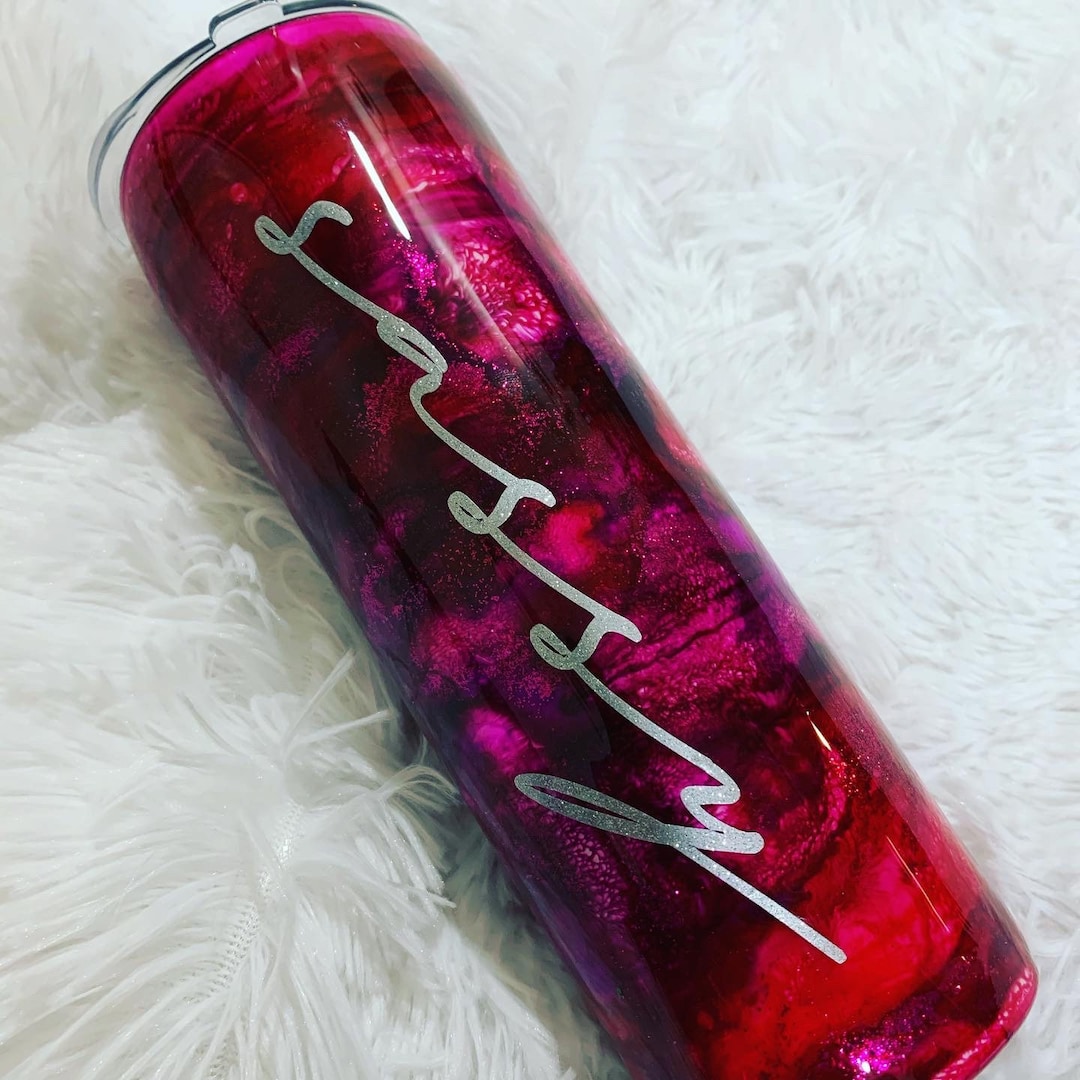 Custom Watercolor Tumbler: Personalized Alcohol Ink Stainless Steel Cup ...