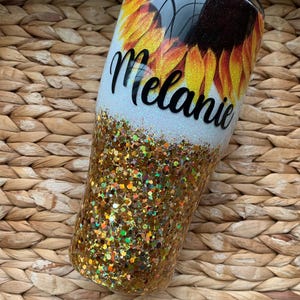 SUNFLOWER GLITTER TUMBLERS: Choose One, Your Design Or Mine–Mom tumbler, Teacher tumbler, Gifts for Her, Friend gift