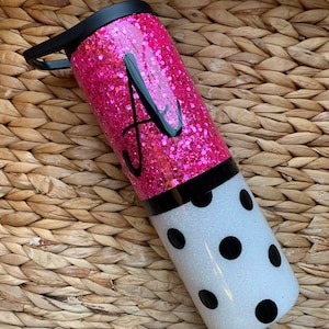 Polka Dot GLITTER TUMBLERS: Choose One, Your Design Or Mine–Use for Teacher Gift, Bridal/Bachelorette Party, Gifts For Her, Wedding