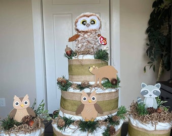 Little Owl Fall Baby Shower Diaper Cake Newborn Gift, 47% OFF
