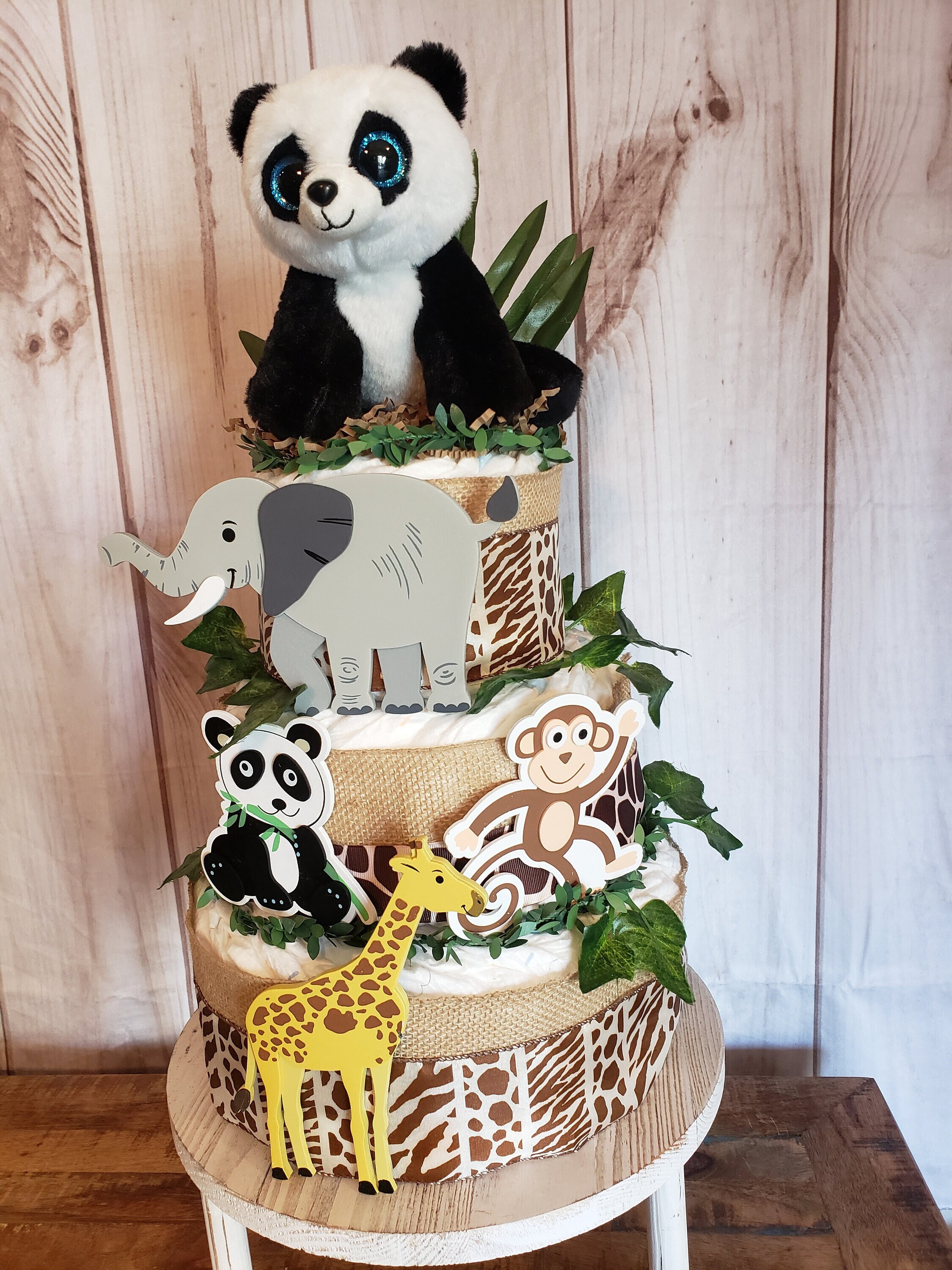 Moose Diaper Cake Buffalo Plaid Diaper Cake