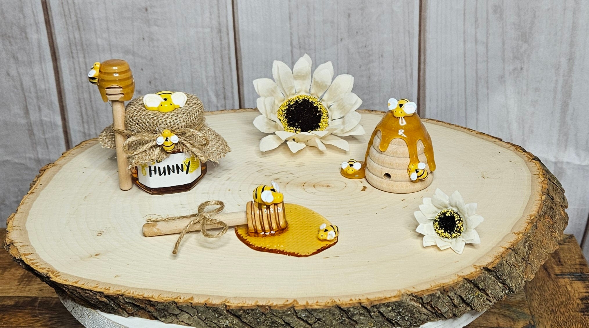 Décoration Ruche Abeille Avec Tournesols - Style Rustique, Pour Table De Cuisine, étagère, Fête Printanière