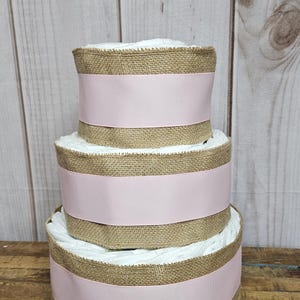 DIY Diaper Cake for Girls: Pink Ribbon Baby Shower Centerpiece