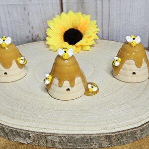 Wooden Beehive with faux honey-Bee decoration-Bee theme Baby Shower decoration-Bee 1st birthday-Bee Gender reveal-Bee tiered tray decor image 7