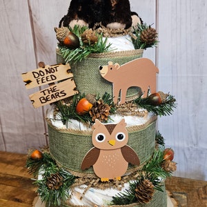 Woodland Animals Diaper Cake Kit: DIY Baby Shower Centerpiece - Etsy