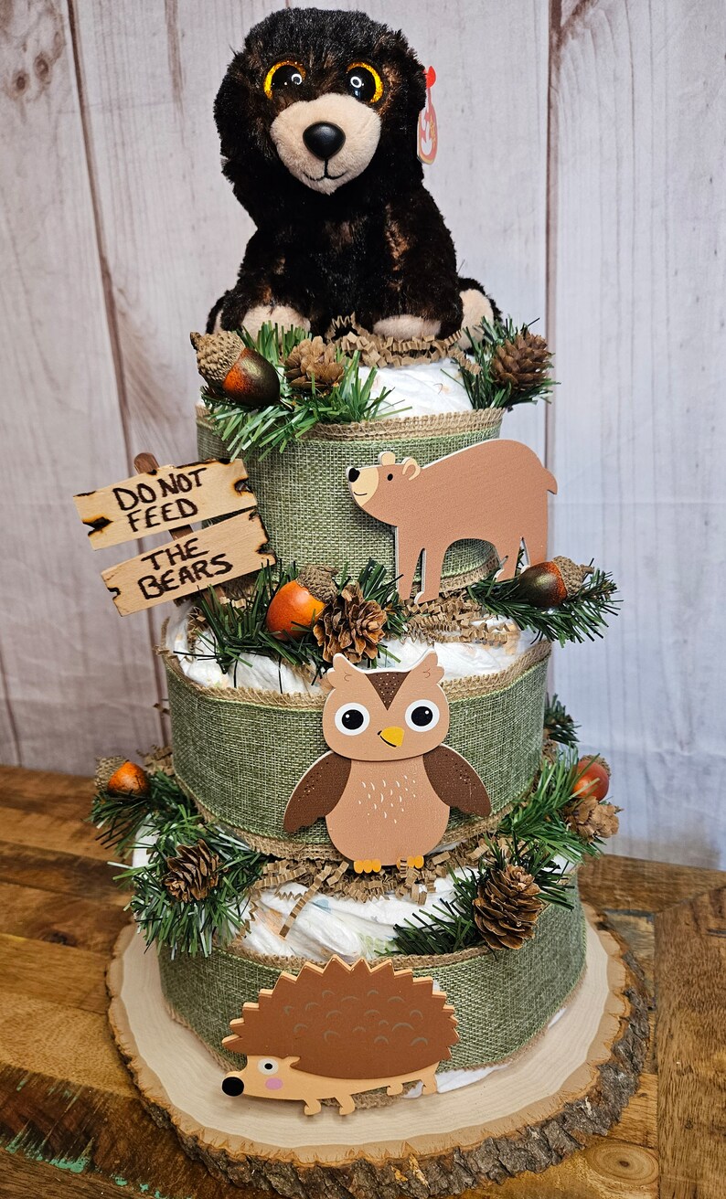 Woodland Animals Diaper Cake Kit: DIY Baby Shower Centerpiece - Etsy