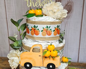 Little Cutie is on the way 3 tier diaper cake-Little Cutie baby shower decor- Little cutie centerpiece-Mommy to be gift-Cutie decor