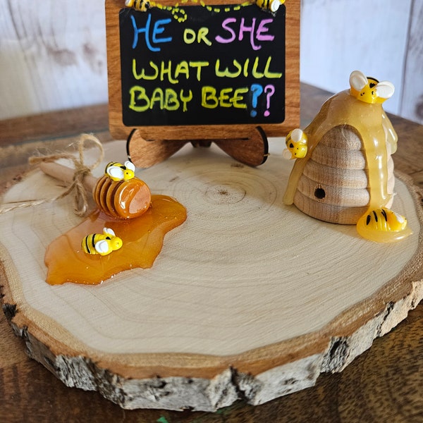 Bee Theme Gender Reveal decoration-What Will Baby Bee Gender Reveal table decoration- Bee Gender reveal Centerpiece-Gender reveal Beehive