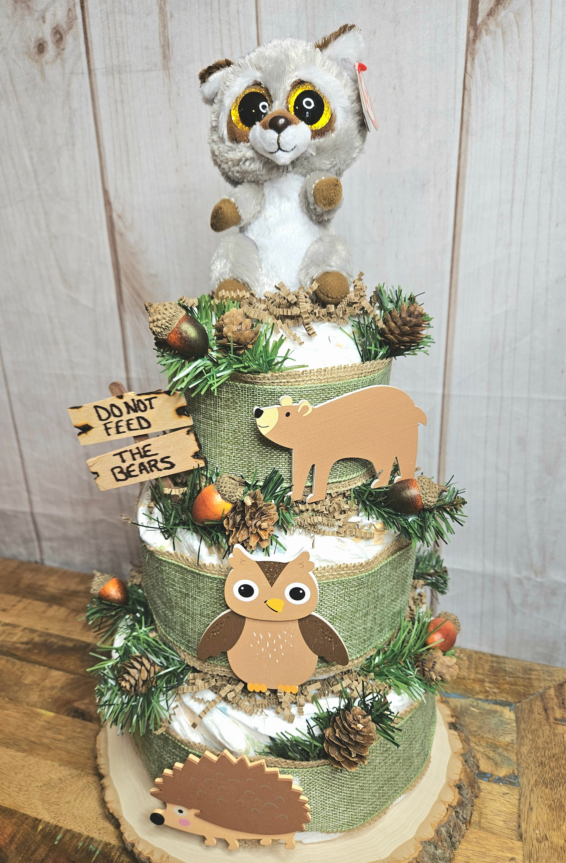 Woodland Animals Diaper Cake Kit: DIY Baby Shower Centerpiece - Etsy