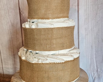 Diaper cake with Burlap-Ready to Decorate Rustic Diaper cake-Decorate your own diaper cake-Assembled diaper cake-Pampers gift-Baby gift
