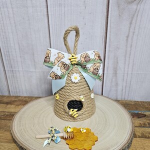 Winnie the Pooh 2 tier diaper cake centerpiece for Boy-Classic Winnie the Pooh Baby shower decor for boy-Pooh centerpiece-Vintage Pooh decor bild 5