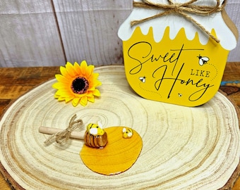 Faux Honey Spill Dippers-Bee theme Baby Shower decor-Bee table decor- What Will It Bee Gender Reveal-Bee tiered tray decor-Bee Party favors