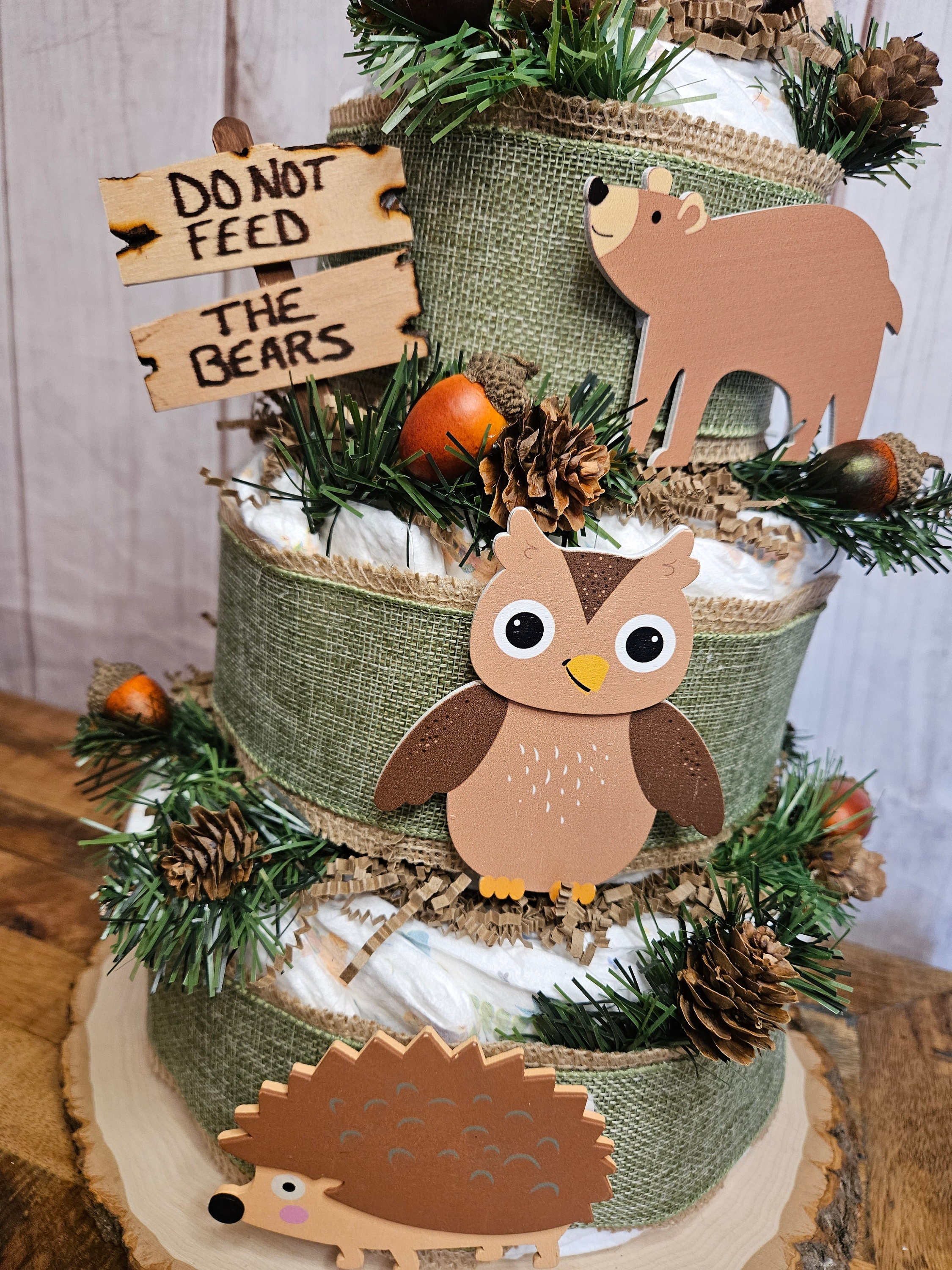 Woodland Animals Diaper Cake Kit: DIY Baby Shower Centerpiece - Etsy