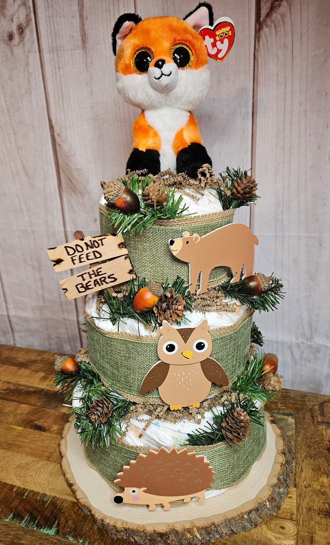Woodland Animals Diaper Cake Kit: DIY Baby Shower Centerpiece - Etsy