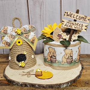 Winnie the Pooh mini diaper cake centerpiece-Classic Winnie the Pooh Baby shower decoration-Pooh centerpiece-Mommy to be gift- Baby gift