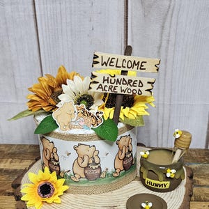 Winnie the Pooh mini diaper cake centerpiece-Classic Winnie the Pooh Baby shower decoration-Pooh centerpiece-Mommy to be gift- Baby gift