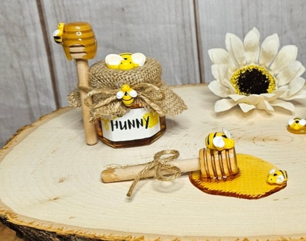 33 Pcs Bee Cake Toppers Set – Honey Jar, Bees, Honeycomb Decorations - View #6