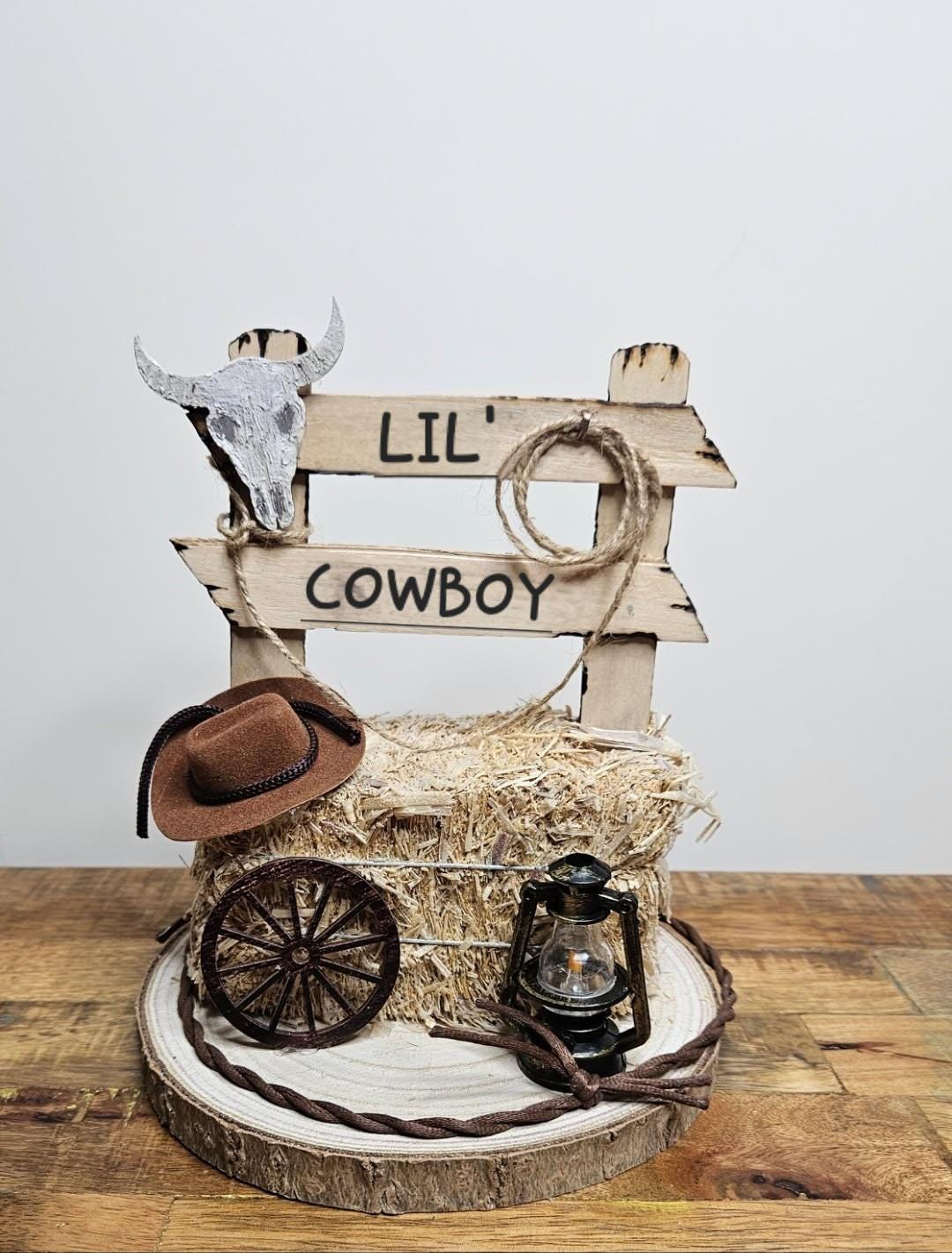 Cowboy Centerpiece, Cowboy Baby Shower Decor, Western Party Decor, Small  Haybale Centerpiece - Etsy, image size:1080x1422
