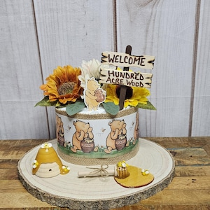 Winnie the Pooh mini diaper cake centerpiece-Classic Winnie the Pooh Baby shower decor-Pooh Party decor- Mommy to be gift-Pooh 1st birthday